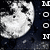 four showing a moon image and Japanese text in various styles, with one displaying orange katakana