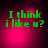 Green pixelated text "I think i like u?" on a pink-to-black gradient background with shifting light effects.