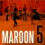 Static pixelated icon featuring silhouetted figures dancing against a gradient orange background with "MAROON 5" text at the bottom.