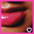 A 2x2 contact sheet of three animated frames showing a close-up of lips with glossy red lipstick and a small heart icon, arranged left-to-right top-to-bottom on a gray background.