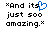 *And its just soo amazing.* text with a blue heart symbol replacing the 's' in 'its', displayed on white background.