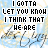 Animated sequence of text-based icon with changing colors on a light blue and white background, displaying lyrics from 'I Gotta Let You Know' by the Backstreet Boys.