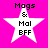 Four identical pixelated star-shaped icons with black text on a bright pink background, arranged in two of two
