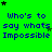 Green background with repeated purple text 'Who's to say whats Impossible' and scattered black/green stars in a