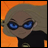 Pixelated character with light brown hair and blue eyes wearing dark clothing against an orange background, next to text reading "Anime IM" and "com" on black.