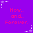 Purple background with repeated pink text 'Now.. and.. Forever.' and white/purple star icons with dotted lines.