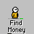 Pixel art icon set with multiple figures in yellow and red clothing, green props, and a money bill symbol under 'Find Money' text.
