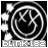 A 4x3 contact sheet of animated frames showing a black-and-white cartoon face with X eyes and an open mouth inside a circular border, accompanied by the text 'BLINK182' at the bottom left corner.