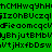 Green background with black rectangular blocks and repeated sequences of alphanumeric characters in black text.