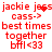 Red pixelated text on white background reads 'jackie jess jackie jess cass-> best times together bffl <33' with a red heart symbol replacing the second 's' in 'jess'.