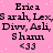 Pink background with yellow dots, repeated text blocks listing names and '<33' symbols in black font.