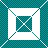 Two static frames of a teal and white geometric pattern icon with nested squares and diagonal lines, displayed side-by-side in a contact sheet layout.