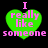 Four green heart-shaped icons with pink text "I really like someone" arranged in a on black background, each with distinct pixelation and alignment variations