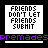 Pixelated text displays 'FRIENDS DON'T LET FRIENDS SUBMIT' in black on white, with purple and white 'premades' below.
