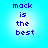 Four identical pixelated text on a light blue background display 'mack is the best' in dark blue block letters