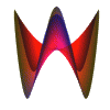25 animated waveforms with red, blue, and brown color gradients shifting across their surfaces