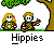 Pixel art animation of two stick-figure characters under a tree, with visible frame-to-frame changes in the background tree and character positioning.