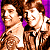 Two pixelated figures with brown hair stand side-by-side against a purple and pink background, next to bold text reading "I love the 80's" in black block letters.