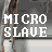 Pixelated grayscale image of a bound figure with text "MICRO SLAVE" overlaid on the left side.