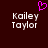 Dark red background with white pixelated text 'Kailey Taylor' on left and right, pink heart symbol above center.