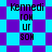Pixelated text 'Kennedi' and 'FOR UR SOH' on a blue-purple checkered background with diamond-shaped pattern variations.