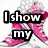 A four- of pixelated text overlays on partial images of shoes and people, with black-and-white text reading "I show my true colors by my Converse!"