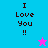 Four quadrant with 'I Love You !!' text on cyan, purple, pink, and light purple backgrounds, each with a small star icon