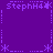 Purple pixel art icon with repeated text 'StephH4' and asterisk symbols arranged in a pattern