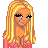 Pixel art contact sheet showing a blonde woman character with tears, partial body views of pink top and blue jeans, and text about loving someone else in life.