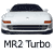 Pixelated image of a white sports car with dark roof and red taillights, labeled 'MR2 Turbo' below.