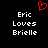 Red pixelated heart symbol above white text reading 'Eric Loves Brielle' on black background.