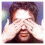 A four- shows a person in sequential poses: covering eyes, hands on ears, and hand over mouth against blurred backgrounds