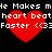 Red heart shapes with white text reading "He Makes me heart beat Faster <<3" on a black background, displayed in two