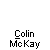 Pixelated character with red hair and green shirt in various poses above text reading 'Colin McKay' on gray background.