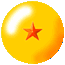 Seven golden spheres with red stars, each sphere containing one to seven stars in a -like arrangement