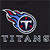 Pixelated static icon featuring a Tennessee Titans logo with winged 'T' emblem and text below on dark background.