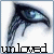 Pixelated icon featuring a stylized blue and black bird-like shape with a glowing eye, positioned above the word 'unloved' in blocky pixel font on white background.