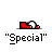 Animated contact sheet of a pixel art character in red outfit performing various actions with pink accessory, labeled "Special" on each frame.