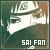 Pixelated static image of a white fish-like creature with a spiral pattern on its head against a greenish-brown background, with 'SAI FAN' text at the bottom.