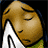 Pixelated cartoon-style icon of a person with closed eyes and light brown hair resting their head on a white surface against a black background.