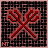 Pixelated orange devil face with horns and crossed pitchforks, transitioning through text overlays and animation effects.