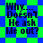 Pixelated text 'Why... Doesn't He ask Me out?' appears on a green and blue checkered background with star-shaped patterns.