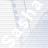 A 48x48 pixel animated contact sheet showing two frames of a buddy icon with text animation on a striped background.