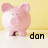 Pink piggy bank on yellow background with black text 'don the man' below it, static image with no visible animation.