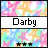 25 identical pixelated icons with a pastel starry background, each displaying 'Darby' text and three black stars below
