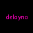 Four identical pixelated text instances of 'delayno' in magenta on a black background, arranged in a two-by-two