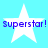 Four identical white star icons with blue text on a cyan background arranged in a 2x2 contact sheet layout.
