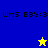 Two side-by-side display identical text with a yellow star on blue background and blue star on yellow background, each showing static text