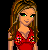 Pixel art contact sheet showing a 3x3 grid of animated frames featuring a cartoon woman in red attire and the word "DANCE" spelled out with stylized letters.