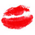 Red lips with a white gap between upper and lower lip, rendered in pixelated style on white background.